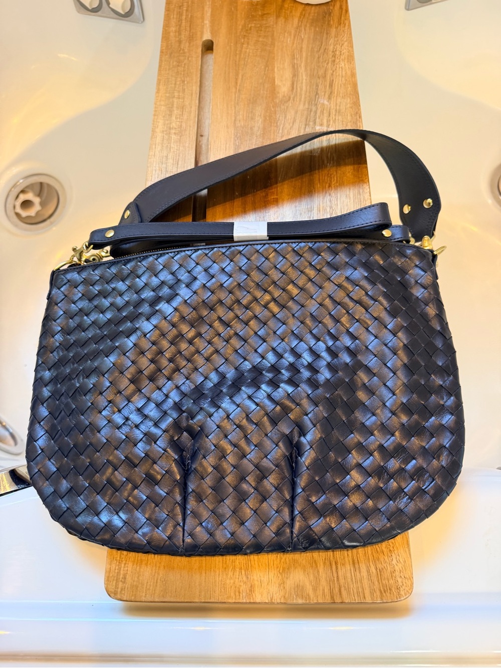 Clare V Moyen Messenger NWT $525
Twilight Navy Diagonal Woven